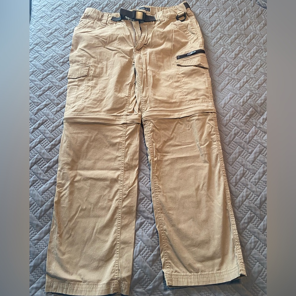 The BC Clothing Mens Convertible Pants Shorts Belted Khaki Brown Sz Med 30x28
